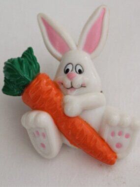 Vintage Bunny Brooch Plastic